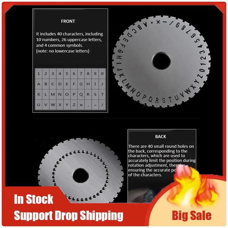 A70U New Manual Marking Steel Stamp Wheel Accessories For Nameplate Metal Label Stamping Printer Machine
A70U New Manual Marking Steel Stamp Wheel Accessories For Nameplate Metal Label Stamping Printer Machine
