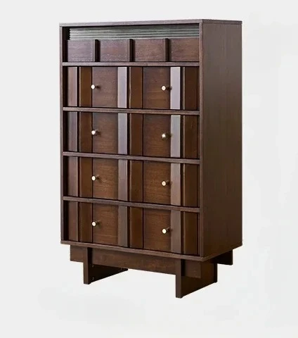 Retro black walnut chest of drawers modern simple small apartment Nordic bedroom end of bed, storage drawer cabinet
Retro black walnut chest of drawers modern simple small apartment Nordic bedroom end of bed, storage drawer cabinet