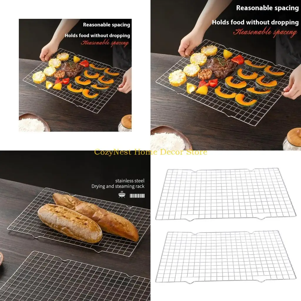 92MF Pack of 2 Stainless Steel Cooling Rack Oven Safe Baking Sheet for Cookie Bacons Grilling and Pastry Drainages
92MF Pack of 2 Stainless Steel Cooling Rack Oven Safe Baking Sheet for Cookie Bacons Grilling and Pastry Drainages