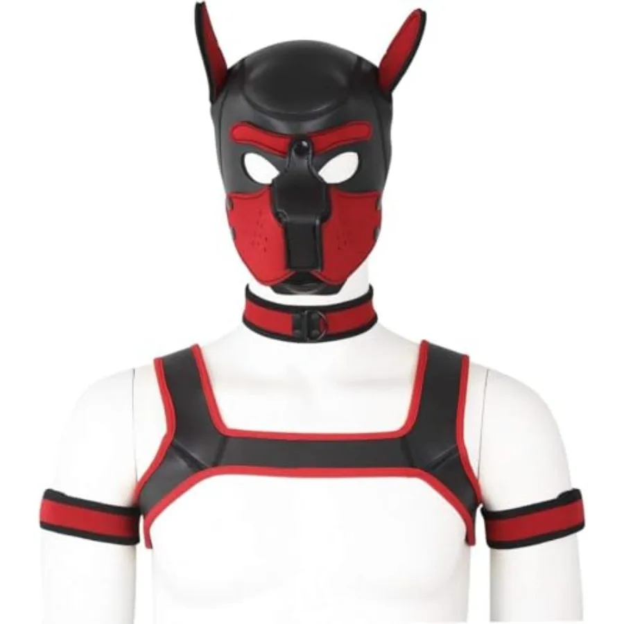 Adults Neoprene Puppy Hood Custom Animal Head Mask Novelty Costume Dog Hood MaskCollar Armband and Harness Set
Adults Neoprene Puppy Hood Custom Animal Head Mask Novelty Costume Dog Hood MaskCollar Armband and Harness Set