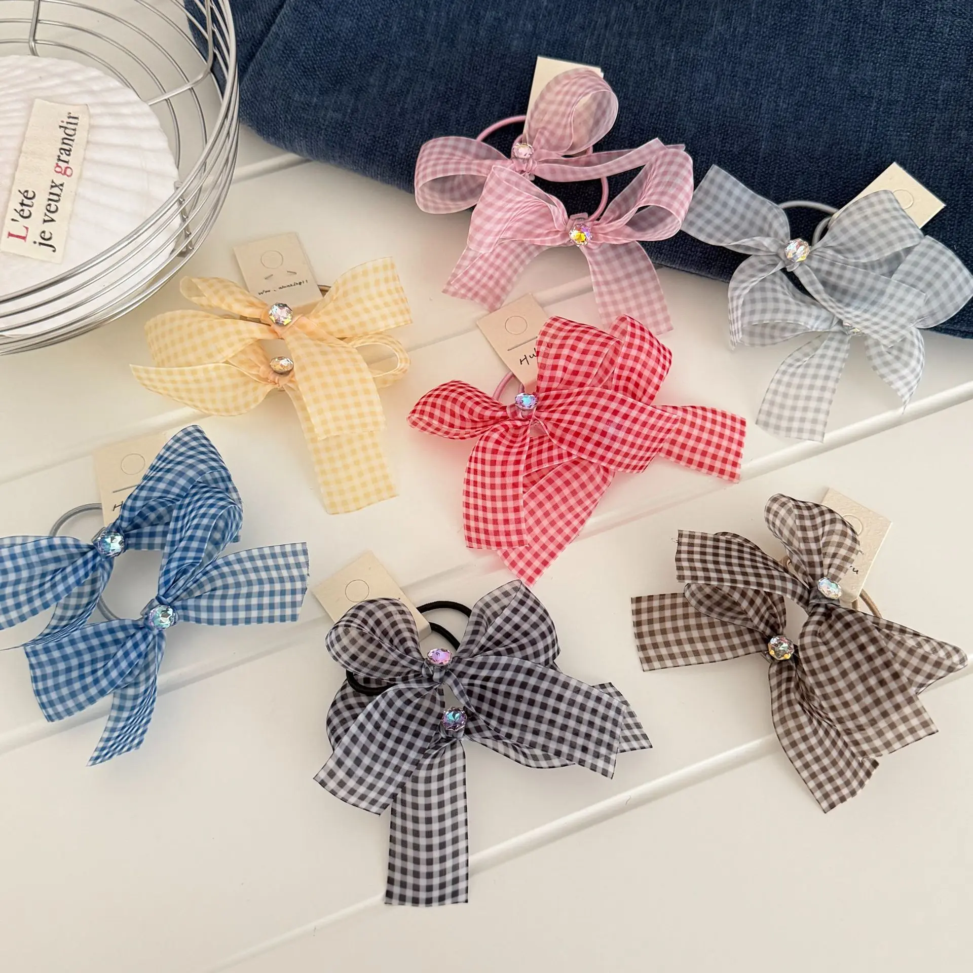 Scrunchie Plaid Bow Multicolor Rhinestone Embellished Oversized Hair Tie for Women Low Ponytail Daily Office Premium
Scrunchie Plaid Bow Multicolor Rhinestone Embellished Oversized Hair Tie for Women Low Ponytail Daily Office Premium