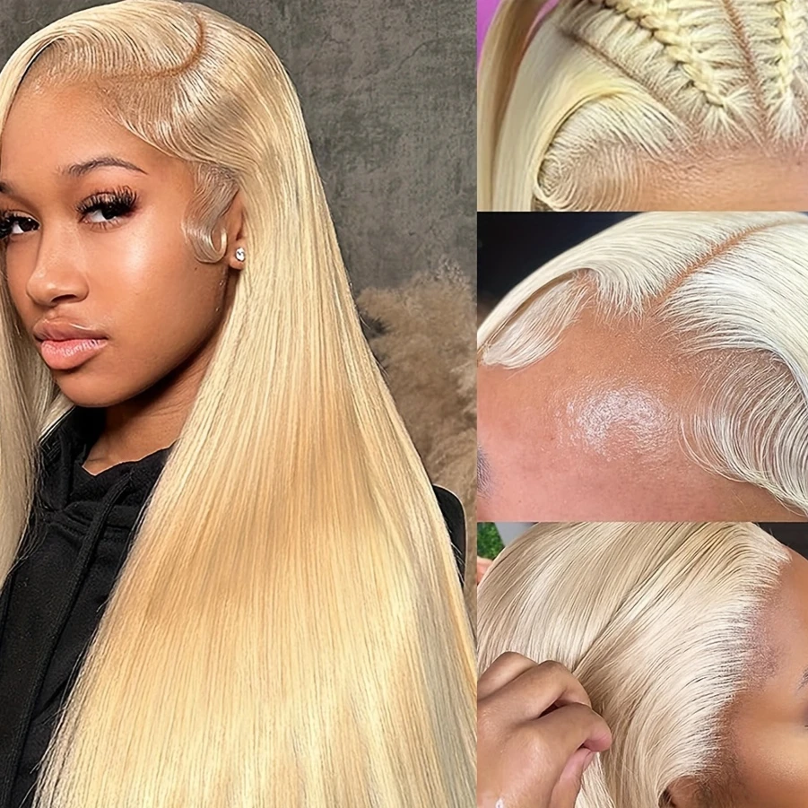 613# Blonde Color 13x4 Transparent Lace Front Wigs for Women Long Straight Pre Plucked Human Hair Wigs Lace Frontal Wigs
613# Blonde Color 13x4 Transparent Lace Front Wigs for Women Long Straight Pre Plucked Human Hair Wigs Lace Frontal Wigs