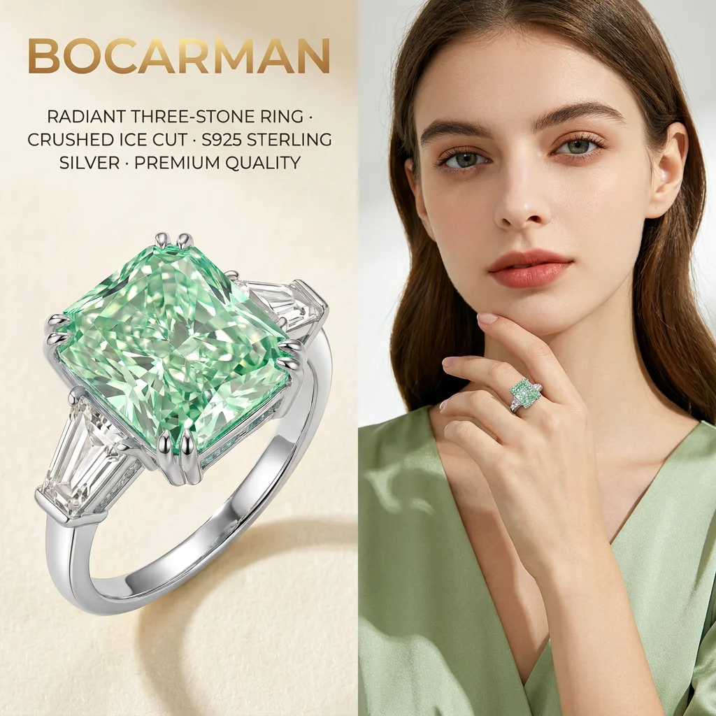 S925 sterling silver explosion flash ice cutting rectangular mint green zircon ring high carbon diamond simple ring for women
S925 sterling silver explosion flash ice cutting rectangular mint green zircon ring high carbon diamond simple ring for women