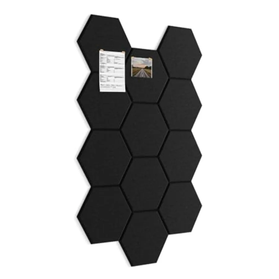 Large Bulletin Board 12" x 10", 12 Pack Blcak Cork Boards for Walls, Self-Adhesive Felt Pushpins Wall Tiles, Display for Messag
Large Bulletin Board 12" x 10", 12 Pack Blcak Cork Boards for Walls, Self-Adhesive Felt Pushpins Wall Tiles, Display for Messag