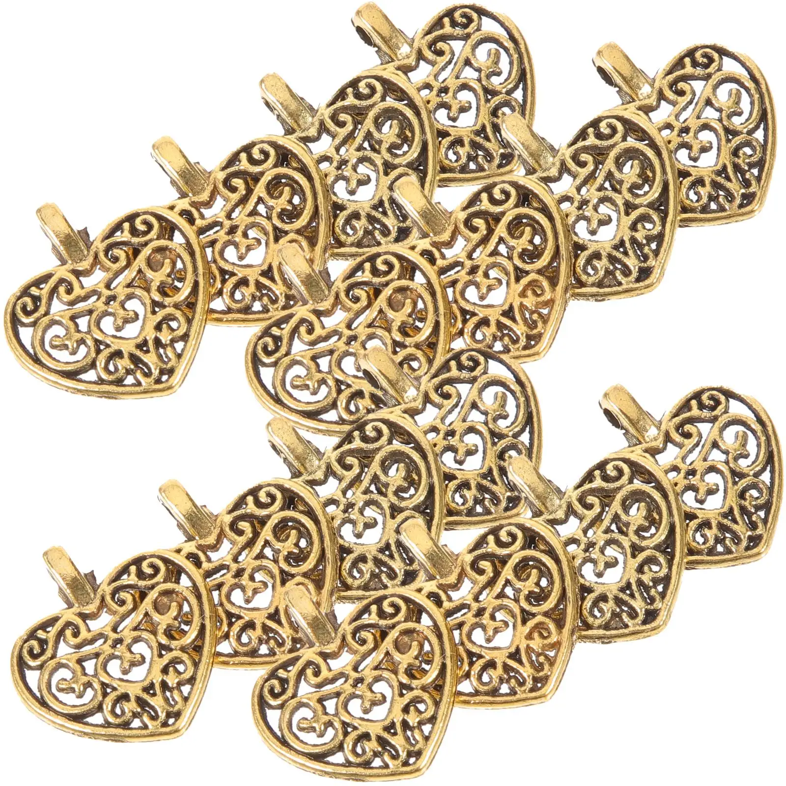 50pcs Heart Shaped Pendant Women Alloy Hollow Metal Jewelry Accessories for DIY Necklace Bracelet Earring Findings
50pcs Heart Shaped Pendant Women Alloy Hollow Metal Jewelry Accessories for DIY Necklace Bracelet Earring Findings