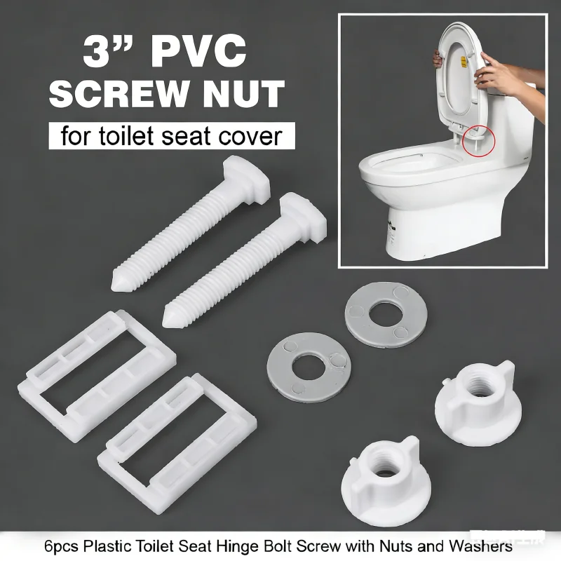 6pcs Plastic Toilet Seat Hige Bolt Screw With Nuts And Washers Toilet Cover Mounting Screw Accessories
6pcs Plastic Toilet Seat Hige Bolt Screw With Nuts And Washers Toilet Cover Mounting Screw Accessories