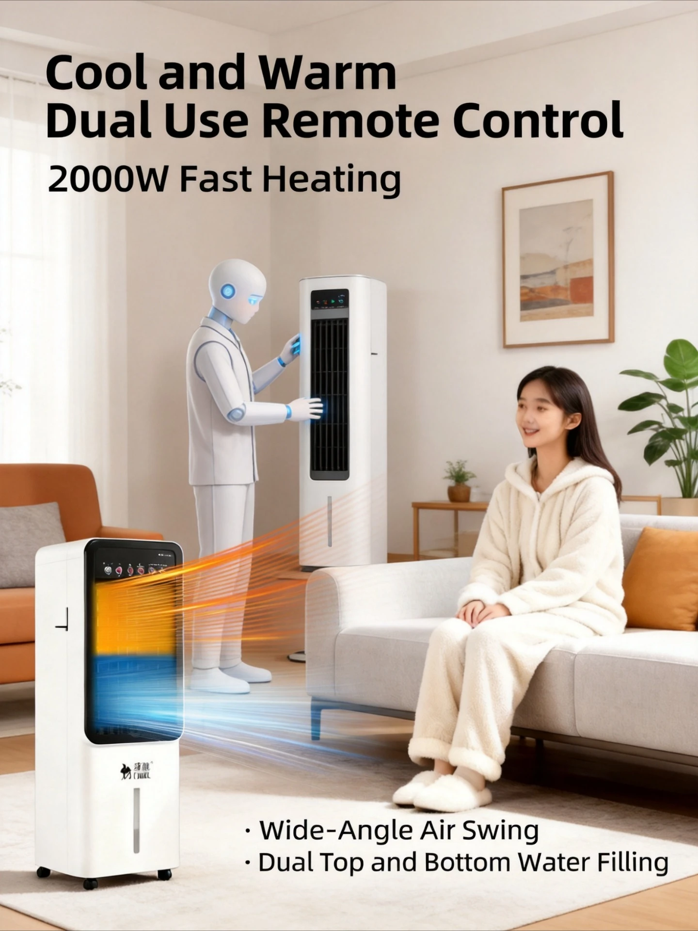 Dual Use Evaporative Air Cooler Heating Cooling Fan Portable All Season Air Conditioner Device For Household Bedroom Indoor Use
Dual Use Evaporative Air Cooler Heating Cooling Fan Portable All Season Air Conditioner Device For Household Bedroom Indoor Use