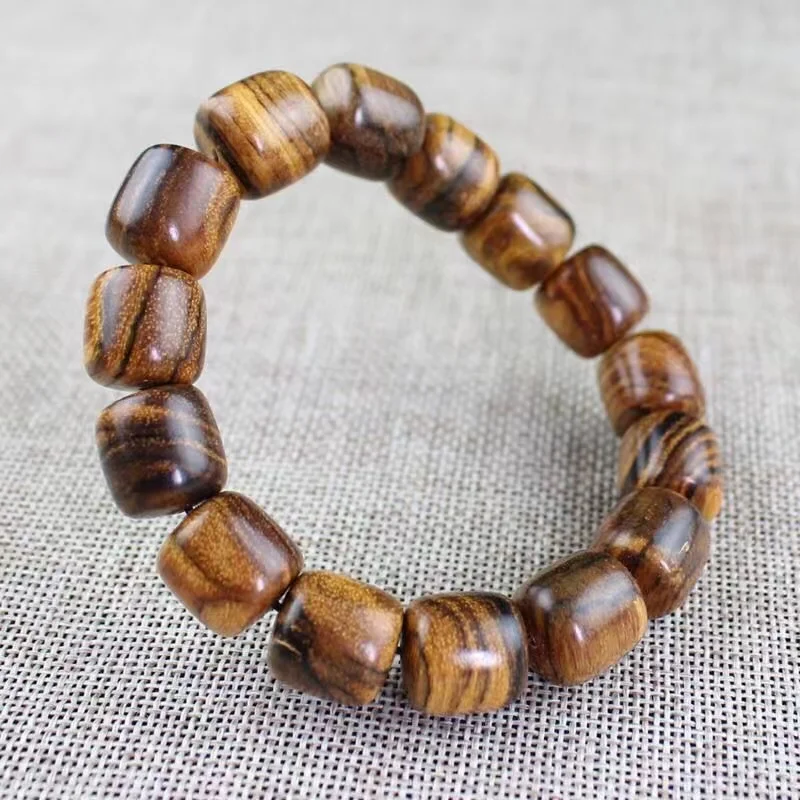 Natural Indonesia Huaqinan Bracelet 1.5 Wood Stripe Barrel Beads Buddha for Men and Women Couple
Natural Indonesia Huaqinan Bracelet 1.5 Wood Stripe Barrel Beads Buddha for Men and Women Couple