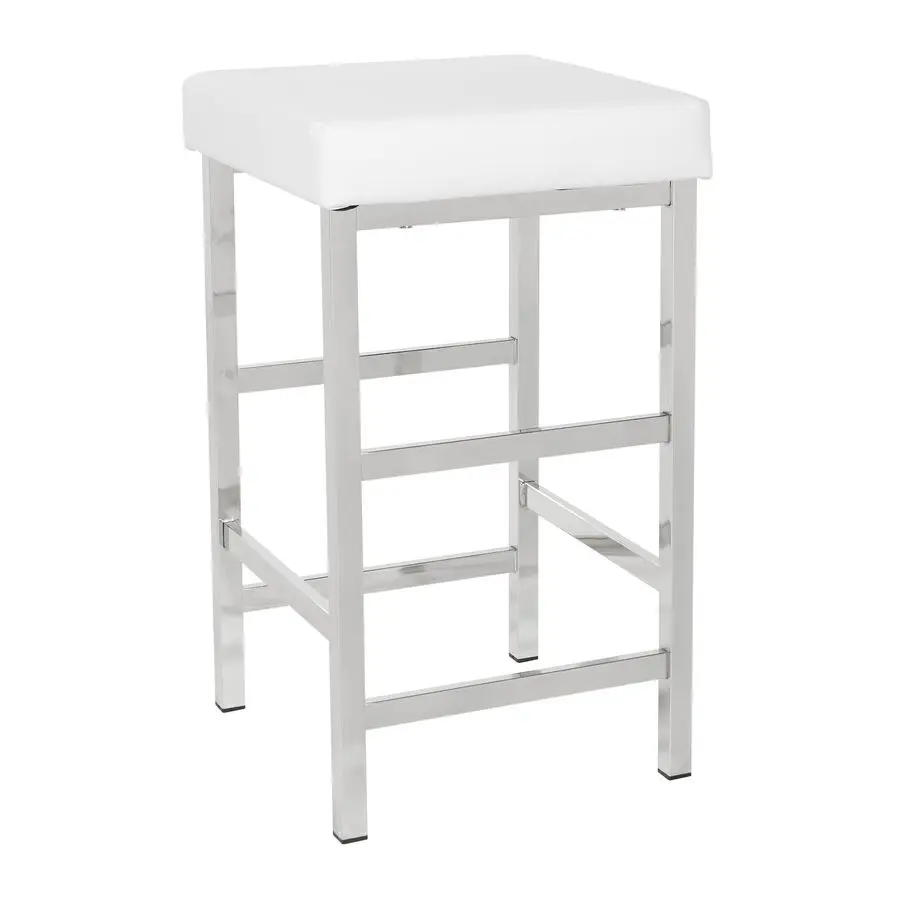OSP Home Furnishings Metro Modern Backless Bar Stool, 26.25 Inch Counter Height, White Seat with Chrome Legs
OSP Home Furnishings Metro Modern Backless Bar Stool, 26.25 Inch Counter Height, White Seat with Chrome Legs