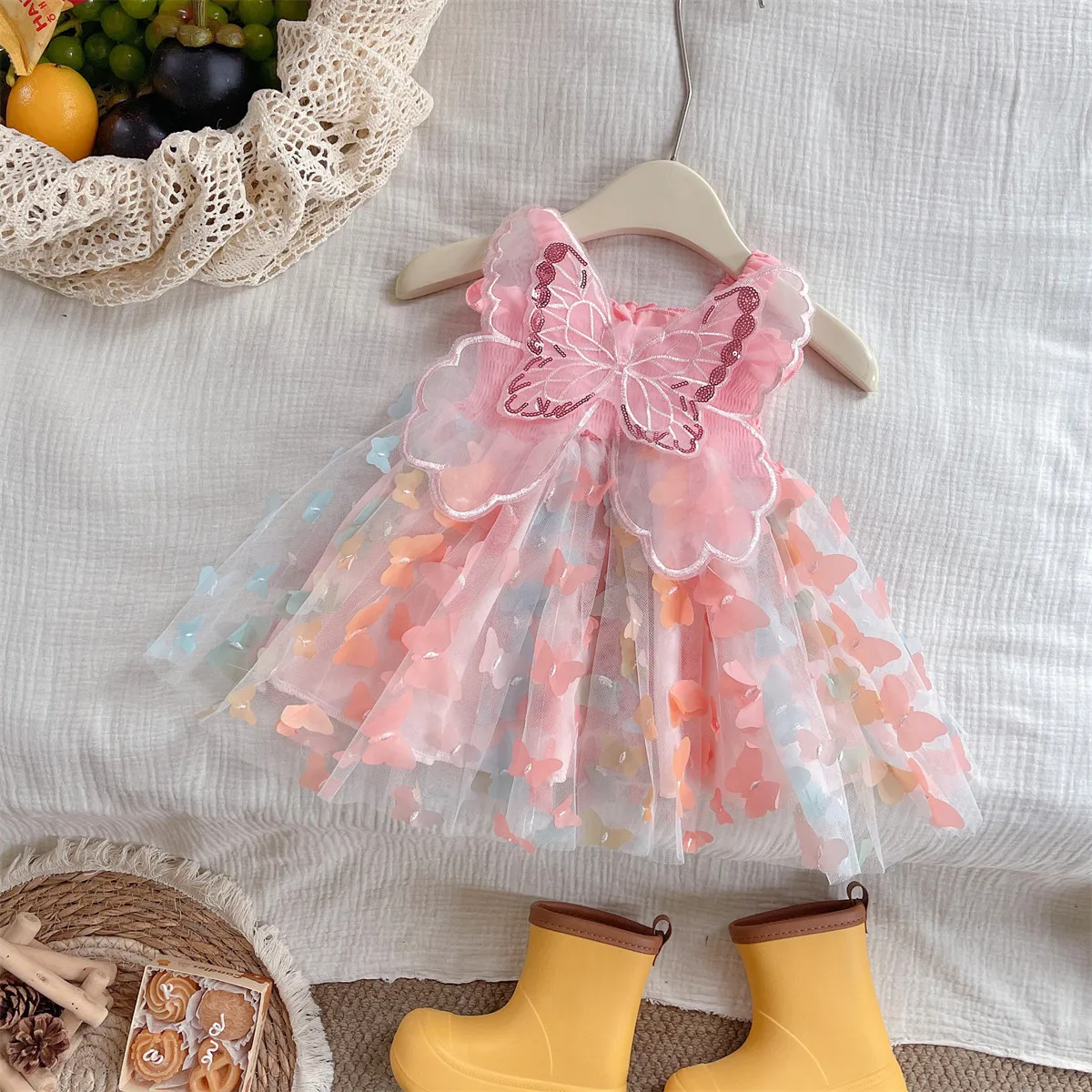Baby Pink Dress Summer Toddler Girl Clothes Colourful Butterfly Strap Dresses for Girls Clothing Infant 1 year Birthday Dress
Baby Pink Dress Summer Toddler Girl Clothes Colourful Butterfly Strap Dresses for Girls Clothing Infant 1 year Birthday Dress