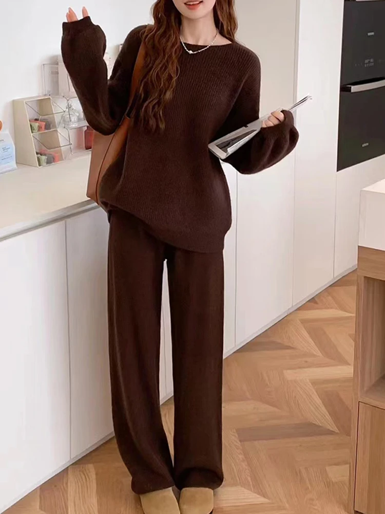 Casual Round Neck Pullover Knitted Sweater+High Waisted Straight Leg Pants Two-Piece Set 2024 New Fashionable Women'S Clothing
Casual Round Neck Pullover Knitted Sweater+High Waisted Straight Leg Pants Two-Piece Set 2024 New Fashionable Women'S Clothing