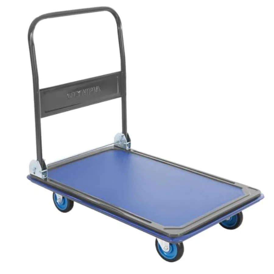 Foldable Push Cart Dolly - 600 Lb Ccity Heavy Duty Platform Truck with 360 Swivel Wheels - Blue
Foldable Push Cart Dolly - 600 Lb Ccity Heavy Duty Platform Truck with 360 Swivel Wheels - Blue