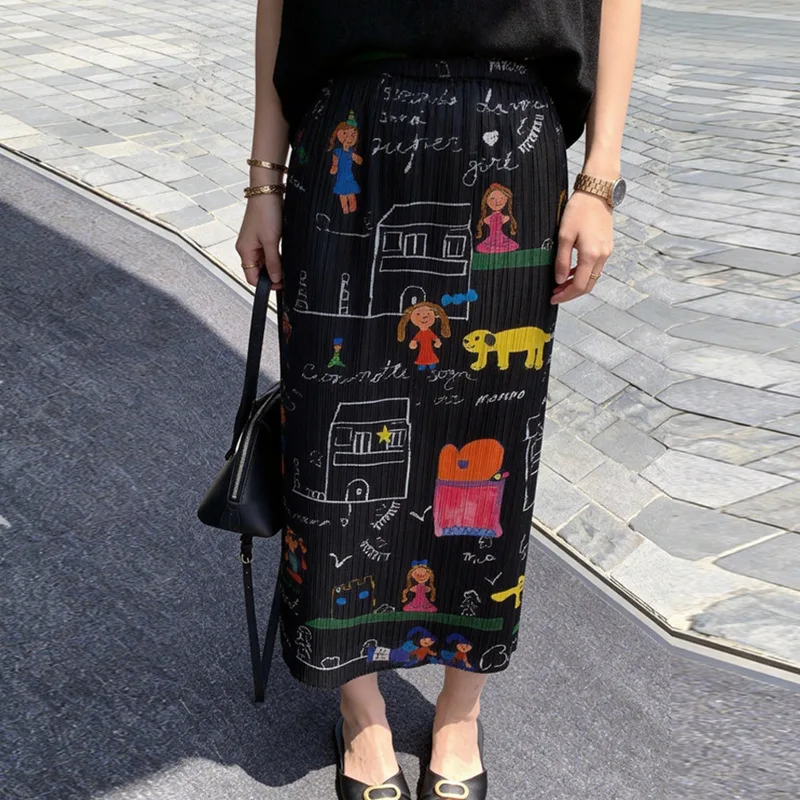 Miyake Pleated Women's Skirt 2026 New Japanese Design Elastic Waist Cartoon Print Slimming Hip Skirt Pleated Skirt
Miyake Pleated Women's Skirt 2026 New Japanese Design Elastic Waist Cartoon Print Slimming Hip Skirt Pleated Skirt