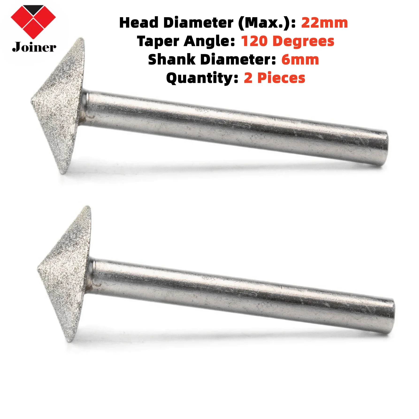 2Pcs 7/8'' inch 22mm 120 Degrees 180 Grit Tapered Diamond Grinding Head CNC Router Bit Rotary Burrs Stone Polishing Carving Tool
2Pcs 7/8'' inch 22mm 120 Degrees 180 Grit Tapered Diamond Grinding Head CNC Router Bit Rotary Burrs Stone Polishing Carving Tool