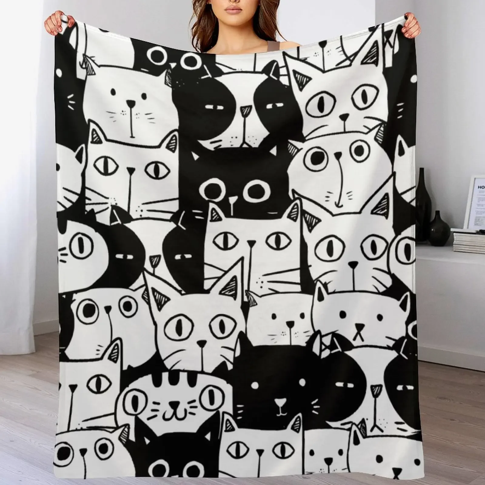 Cat Pattern Throw Blanket All Season Soft Lightweight Blanket for Home
Cat Pattern Throw Blanket All Season Soft Lightweight Blanket for Home