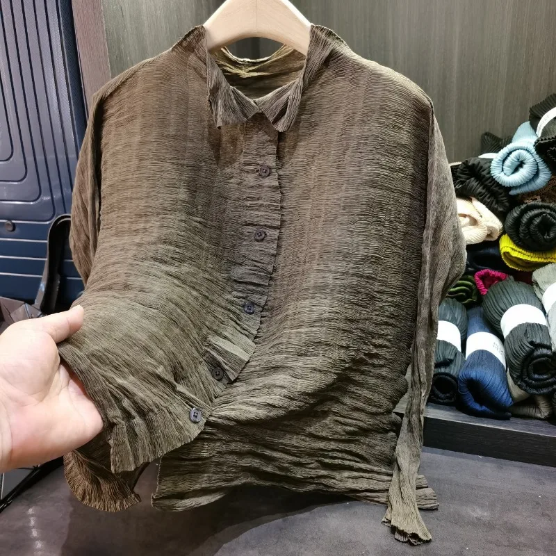 Miyake Pleated Shirt Blouse Plisse Plus Size Shirt Pleats Blouse Women 2026 Spring Vintage Niche Loose Casual Fold Top Women
Miyake Pleated Shirt Blouse Plisse Plus Size Shirt Pleats Blouse Women 2026 Spring Vintage Niche Loose Casual Fold Top Women