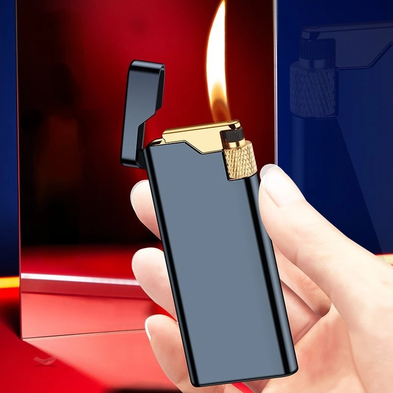 Grinding Wheel Flint Metal Cigarette Lighter Ultra Thin Mini Gas Flames Lighters Smoking Accessory Butane Gadgets for Men
Grinding Wheel Flint Metal Cigarette Lighter Ultra Thin Mini Gas Flames Lighters Smoking Accessory Butane Gadgets for Men