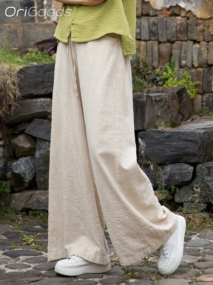 OriGoods Wide-leg Pants Women 2025 New Summer Pants 100% Cotton Thin Cool Elastic Waist Summer Trousers Woman White Red B305
OriGoods Wide-leg Pants Women 2025 New Summer Pants 100% Cotton Thin Cool Elastic Waist Summer Trousers Woman White Red B305
