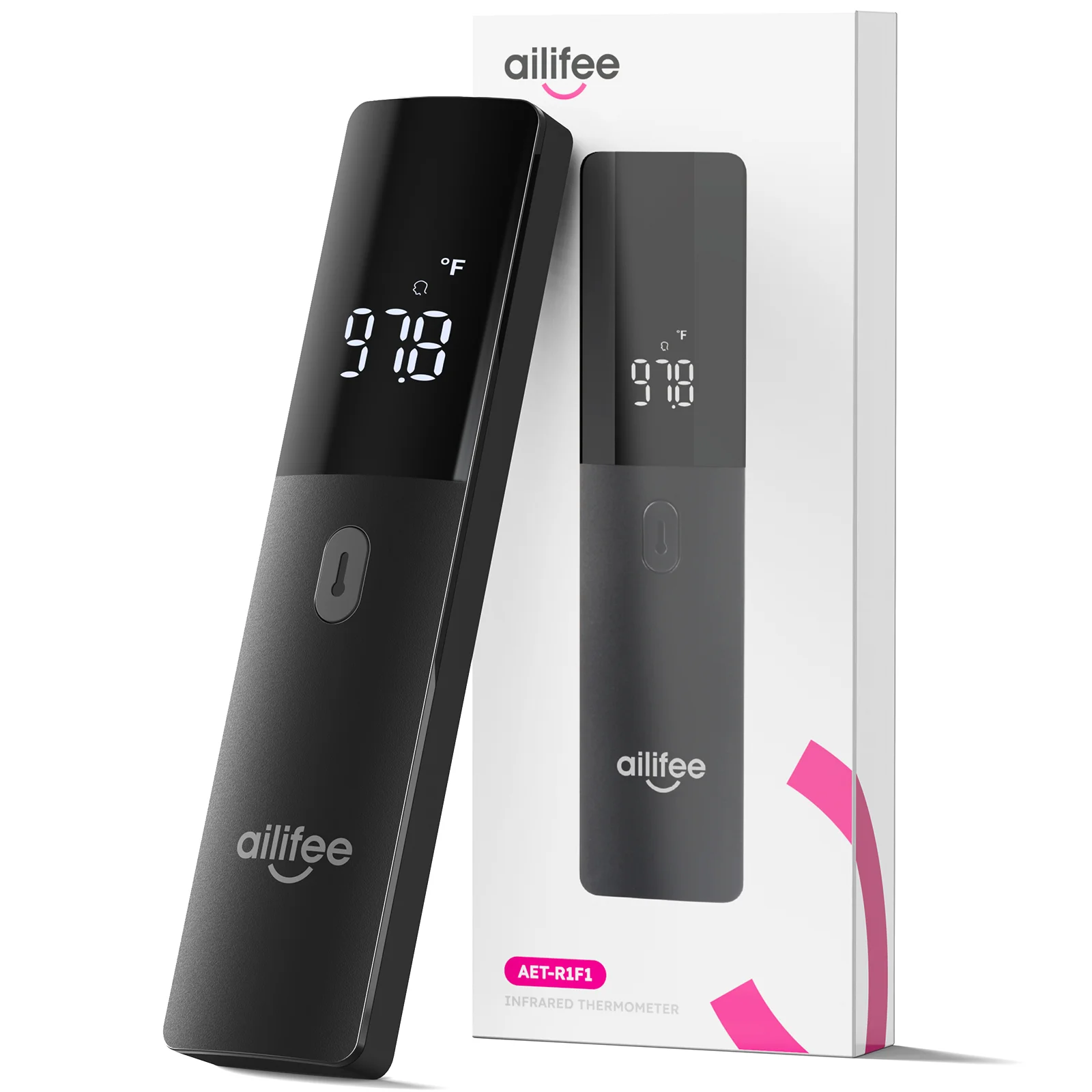 AILIFEE Forehead Thermometer for Adults & Kids, No Touch Digital Thermometer with 1s Fast Accurate Readings, LED Backlit Display, Fever Alarm, 32 Memories, ℃/℉ Switch, AET-R1F1
AILIFEE Forehead Thermometer for Adults & Kids, No Touch Digital Thermometer with 1s Fast Accurate Readings, LED Backlit Display, Fever Alarm, 32 Memories, ℃/℉ Switch, AET-R1F1