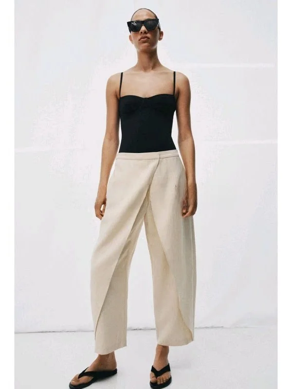 Spring Summer Women's Commuter Style Hidden Pocket mid Waist Front Cross Design Long Pants Casual Straight Leg Natural Waist
Spring Summer Women's Commuter Style Hidden Pocket mid Waist Front Cross Design Long Pants Casual Straight Leg Natural Waist
