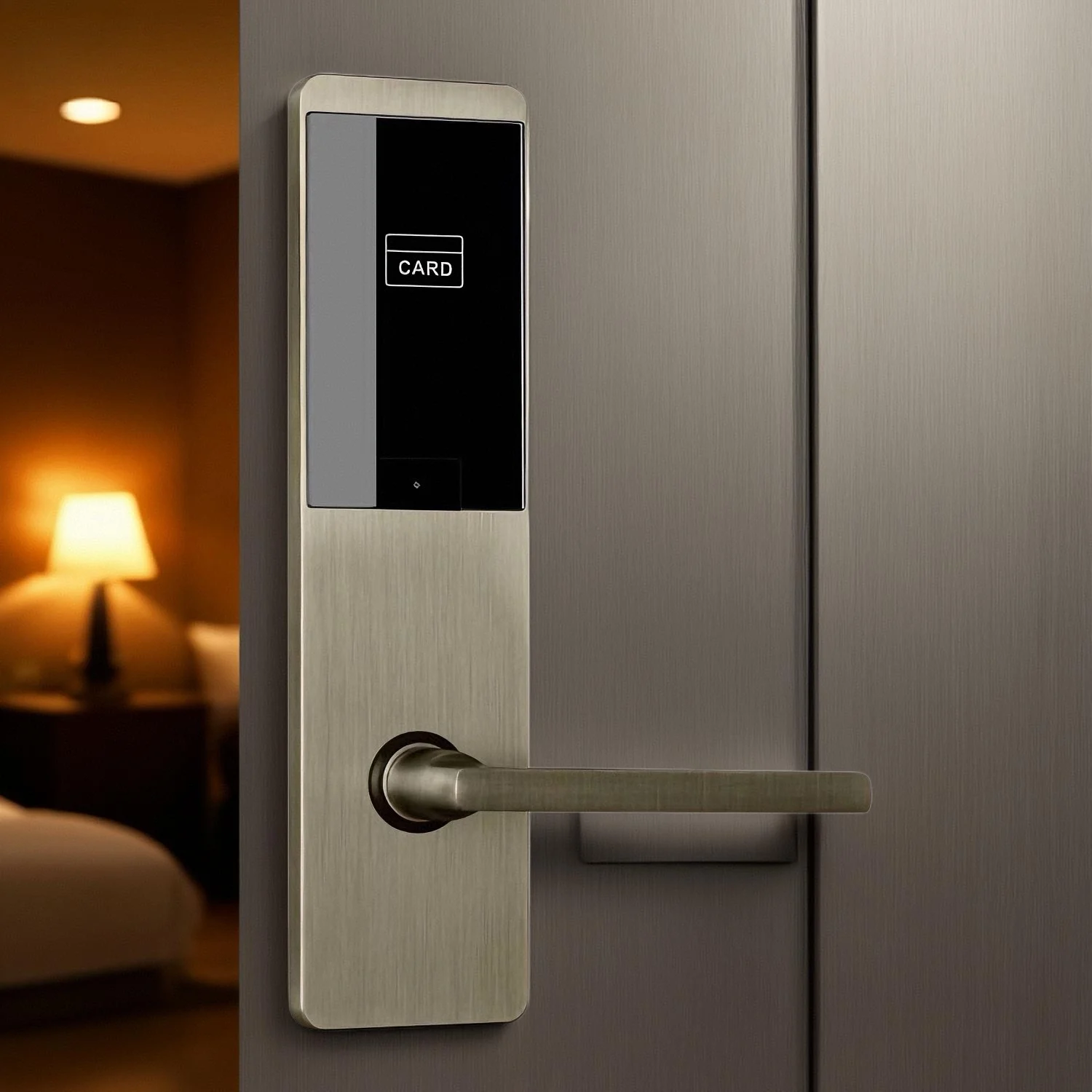 High Quality Zinc Alloy Electronic RFID Card Door Lock with Free System Door Handle Set Lock
High Quality Zinc Alloy Electronic RFID Card Door Lock with Free System Door Handle Set Lock