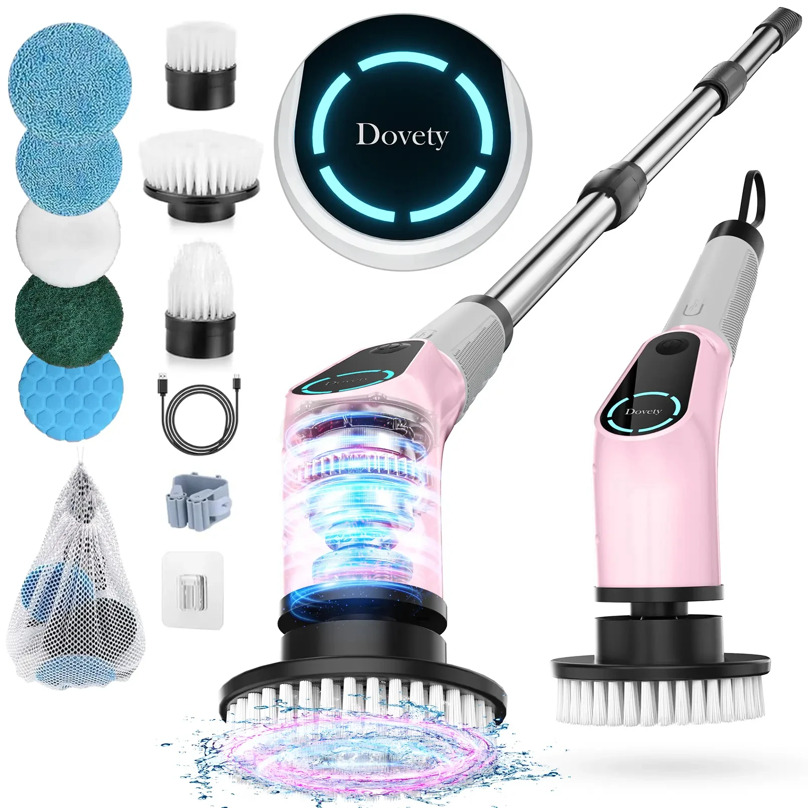 9-in-1 Electric Cleaning Brush, Cordless Power Scrubber with Long Extension Handle, Multi-Purpose Rotating Cleaning Tool for Bathroom, Kitchen, Tile, Tub, Shower, Floor, Grout, Countertops, Window, Household Deep Cleaning
9-in-1 Electric Cleaning Brush, Cordless Power Scrubber with Long Extension Handle, Multi-Purpose Rotating Cleaning Tool for Bathroom, Kitchen, Tile, Tub, Shower, Floor, Grout, Countertops, Window, Household Deep Cleaning