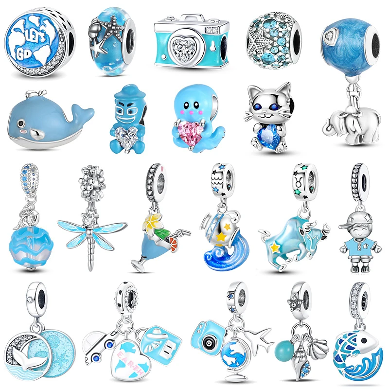 925 Silver Blue Collection Aquarius Taurus Mermaid Travel Beads Fit Pandora Original Charms Bracelets Women Gift Jewelry Making
925 Silver Blue Collection Aquarius Taurus Mermaid Travel Beads Fit Pandora Original Charms Bracelets Women Gift Jewelry Making