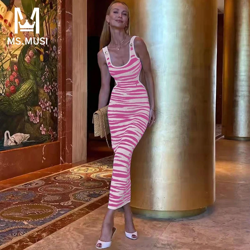 MSMUSI 2024 New Fashion Women Sexy Strap Tank Zebra Stripe Sleeveless Hollow Out Party Club Backless Bodycon Bandage Midi Dress
MSMUSI 2024 New Fashion Women Sexy Strap Tank Zebra Stripe Sleeveless Hollow Out Party Club Backless Bodycon Bandage Midi Dress