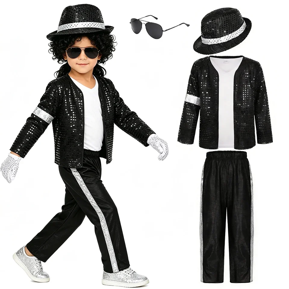 Pop Star Jackson Children' Costume Deluxe 80s Dance Boys Girls Outfits Halloween Cosplay Performance Party Festival Kids Clothes
Pop Star Jackson Children' Costume Deluxe 80s Dance Boys Girls Outfits Halloween Cosplay Performance Party Festival Kids Clothes