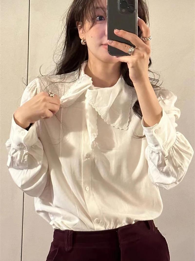 Smoid French Style Slim Fit Long Sleeve Shirt with Ruffle Collar And Princess Sleeves White Inner Wear Shirt for Women
Smoid French Style Slim Fit Long Sleeve Shirt with Ruffle Collar And Princess Sleeves White Inner Wear Shirt for Women