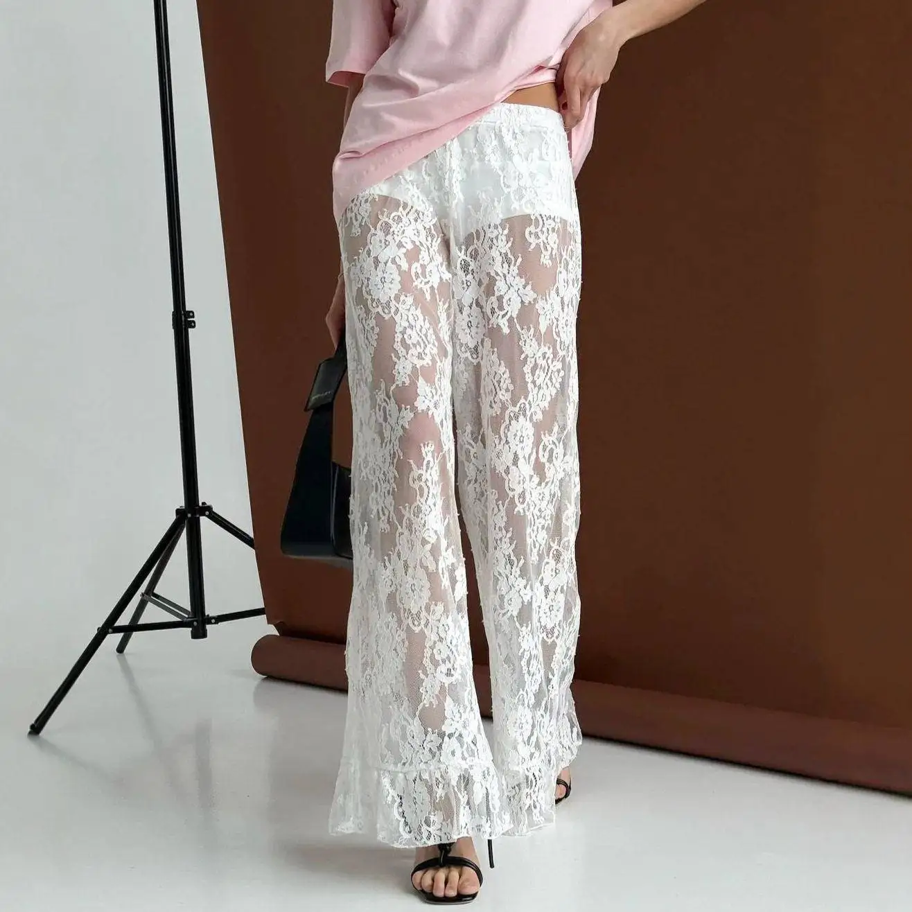 Elegant Lace Hollow out Casual Pants Women's Fashionable Commute Versatile Loose Fit Cotton Wide Leg Pants Spring Summer
Elegant Lace Hollow out Casual Pants Women's Fashionable Commute Versatile Loose Fit Cotton Wide Leg Pants Spring Summer