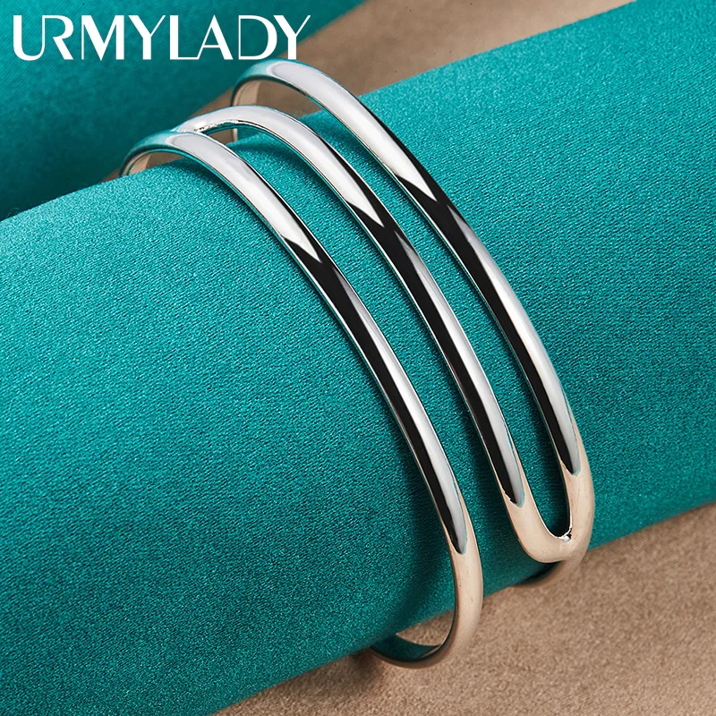 URMYLADY 925 Sterling Silver Three Curve Bangles Bracelet For Women Fashion Wedding Engagement Charm Jewelry
URMYLADY 925 Sterling Silver Three Curve Bangles Bracelet For Women Fashion Wedding Engagement Charm Jewelry