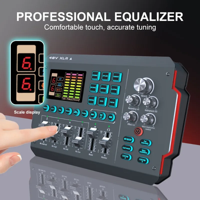 M16 Audio Interface for Singing - XLR Mic Input with 48V, 3 Voice Modulation Bluetooth Accompaniment, 9 Sound Pads, 5W Low Power
M16 Audio Interface for Singing - XLR Mic Input with 48V, 3 Voice Modulation Bluetooth Accompaniment, 9 Sound Pads, 5W Low Power