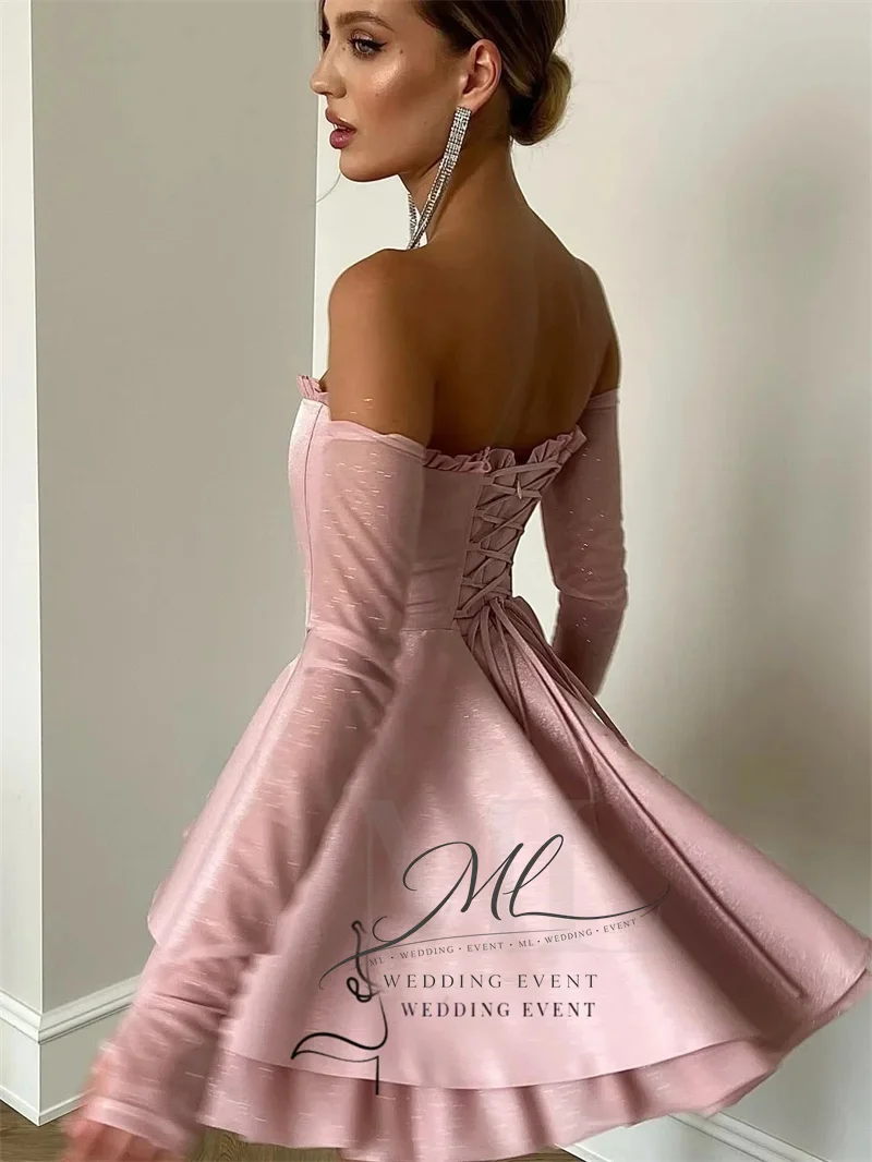 ML Cute Lovely A-Line Pink Short Prom Dresses Mini Ruffle Tiered Strapless Satin Party Gowns vestidos coctel mujer Customized
ML Cute Lovely A-Line Pink Short Prom Dresses Mini Ruffle Tiered Strapless Satin Party Gowns vestidos coctel mujer Customized