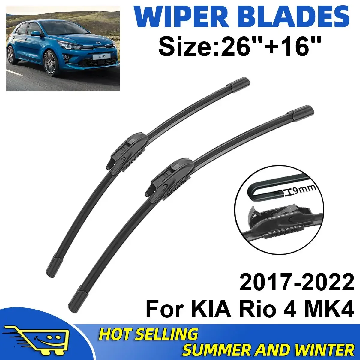 2PCS Wiper Blades Set Kit For KIA Rio 4 MK4 2017-2022 Front Windshield Brushes Windscreen Window Accessories
2PCS Wiper Blades Set Kit For KIA Rio 4 MK4 2017-2022 Front Windshield Brushes Windscreen Window Accessories