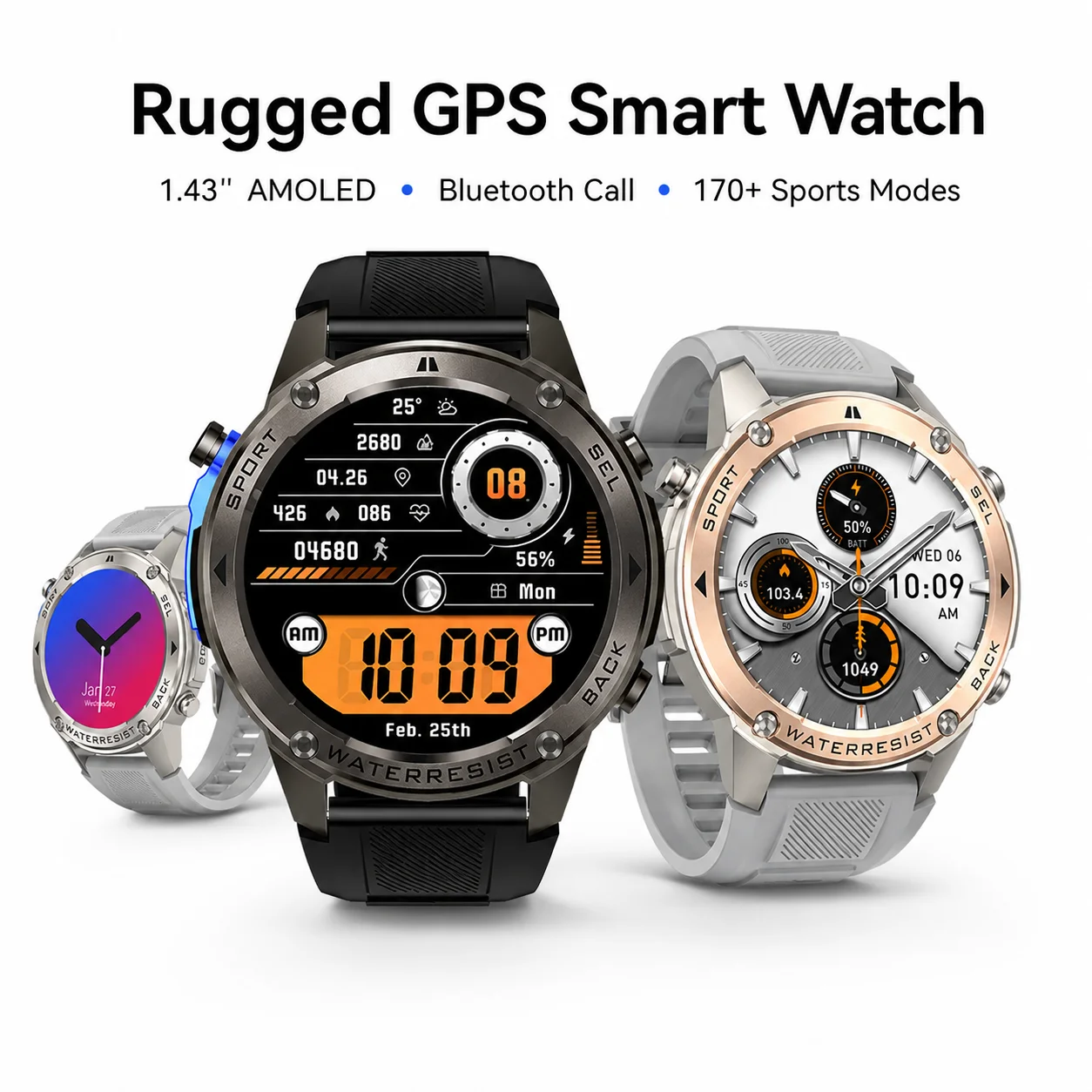 DM56 GPS Smart Watch for Men, 1.43" AMOLED HD Display Rugged with L1+L5 Dual-Frequency GPS, Bluetooth Calls, 5ATM Waterproof
DM56 GPS Smart Watch for Men, 1.43" AMOLED HD Display Rugged with L1+L5 Dual-Frequency GPS, Bluetooth Calls, 5ATM Waterproof