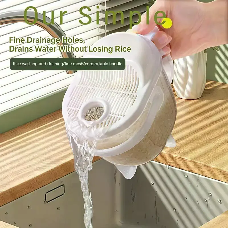 Hand-Free Rice Washer Kitchen Colanders Strainer Bowl With Lid Household Vegetable Washing Strainer For Home Hotel Restaurant
Hand-Free Rice Washer Kitchen Colanders Strainer Bowl With Lid Household Vegetable Washing Strainer For Home Hotel Restaurant
