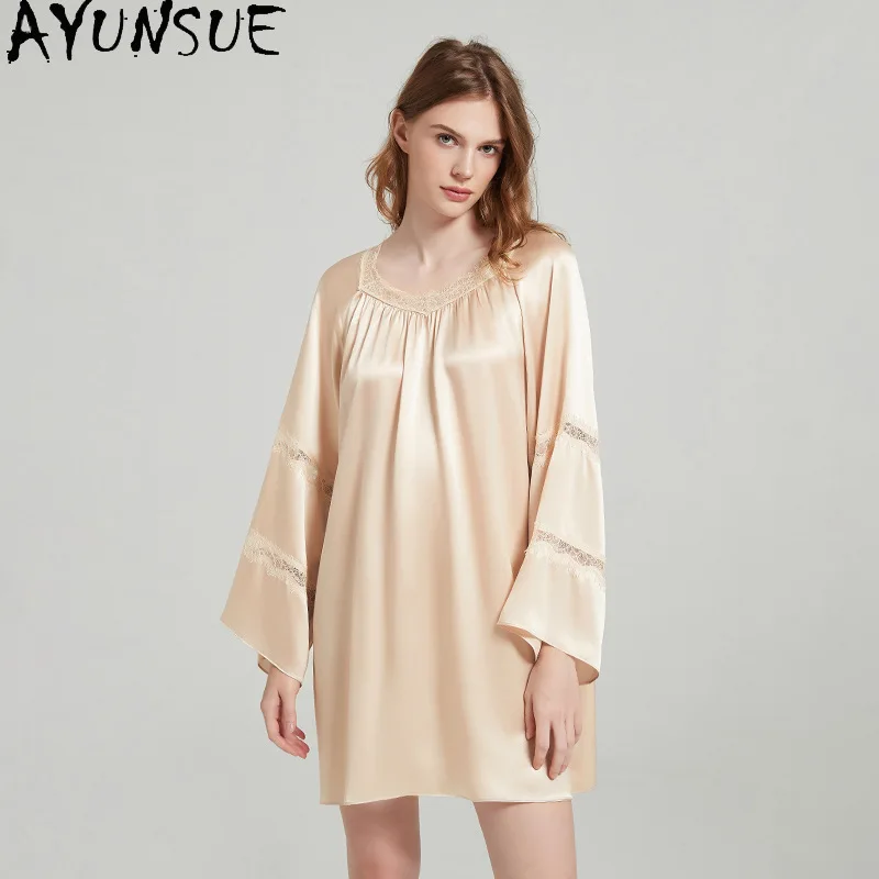 AYUNSUE 19 мм, 100% натуральный шелк тутового шелкопряда, сексуальная ночная сорочка, ночное платье для женщин, летняя домашняя одежда, женская пижама
AYUNSUE 19 мм, 100% натуральный шелк тутового шелкопряда, сексуальная ночная сорочка, ночное платье для женщин, летняя домашняя одежда, женская пижама