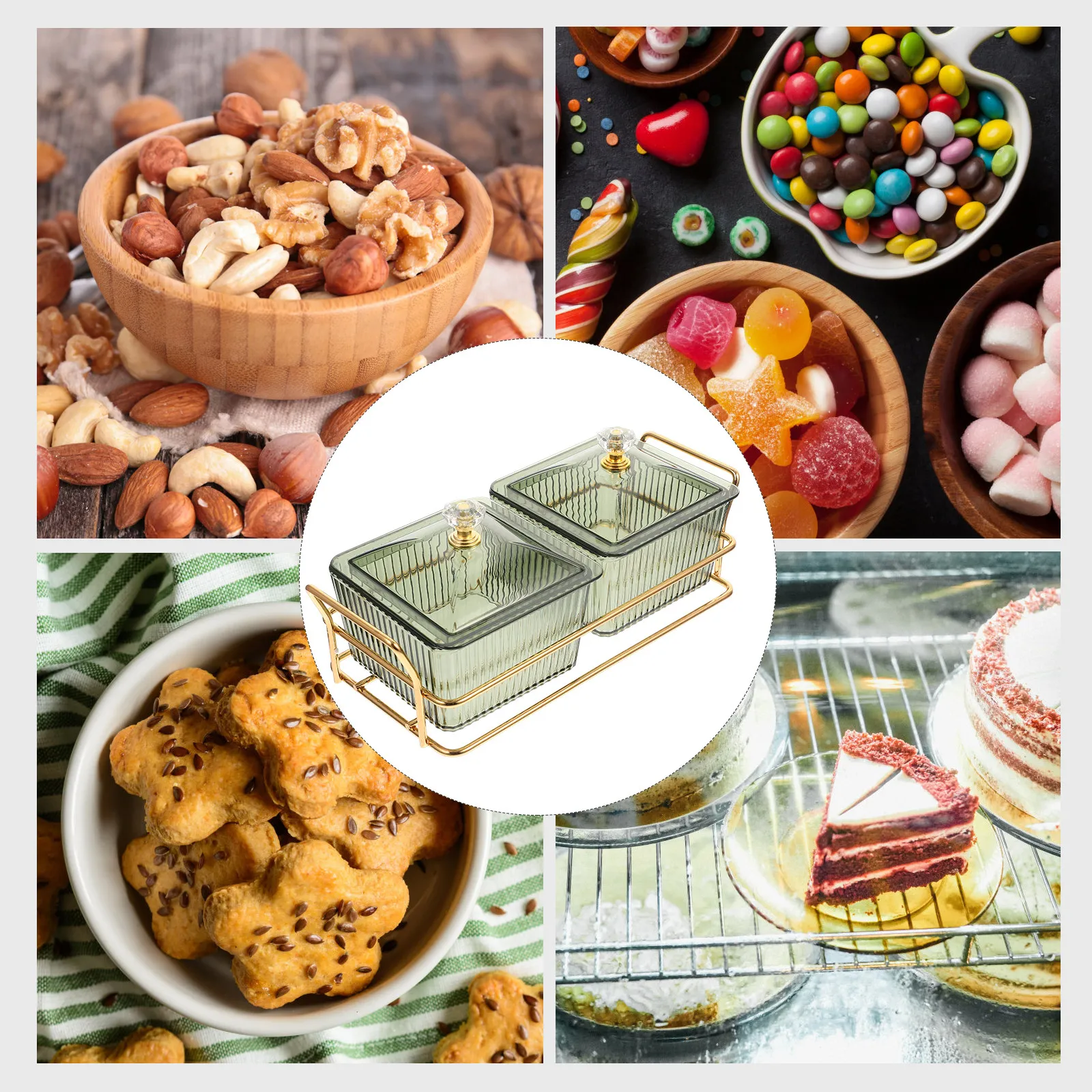1Set Crystal Clear Metal Divided Snack Tray 2-Compartment Fruit Plate for Parties Weddings Holidays Serving Dried Fruits Nuts
1Set Crystal Clear Metal Divided Snack Tray 2-Compartment Fruit Plate for Parties Weddings Holidays Serving Dried Fruits Nuts
