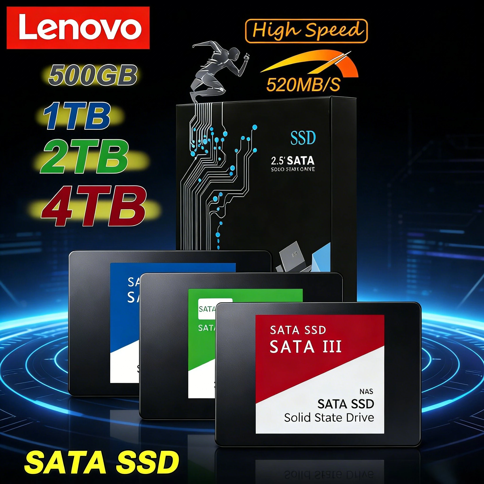 Внешний твердотельный накопитель Lenovo 4 ТБ (SSD) 2026 года для внутренних жестких дисков, интерфейс SATA3, портативный высокоскоростной SSD для ноутбуков
Внешний твердотельный накопитель Lenovo 4 ТБ (SSD) 2026 года для внутренних жестких дисков, интерфейс SATA3, портативный высокоскоростной SSD для ноутбуков