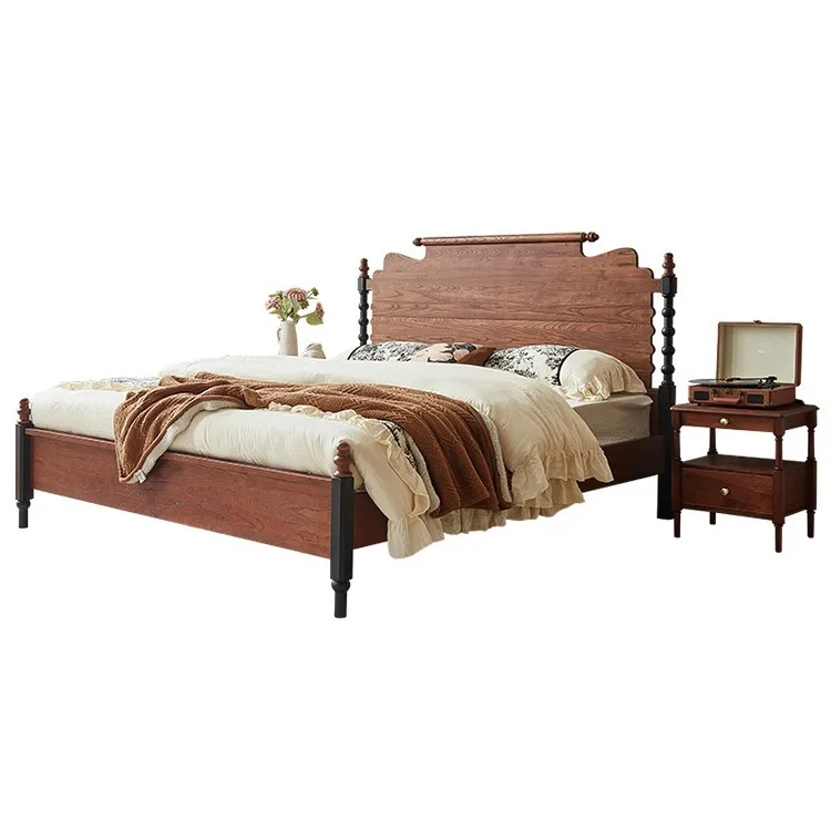 French retro bed, medium and ancient bed double master bedroom bed, all solid wood red oak, furniture master bedroom wedding
French retro bed, medium and ancient bed double master bedroom bed, all solid wood red oak, furniture master bedroom wedding