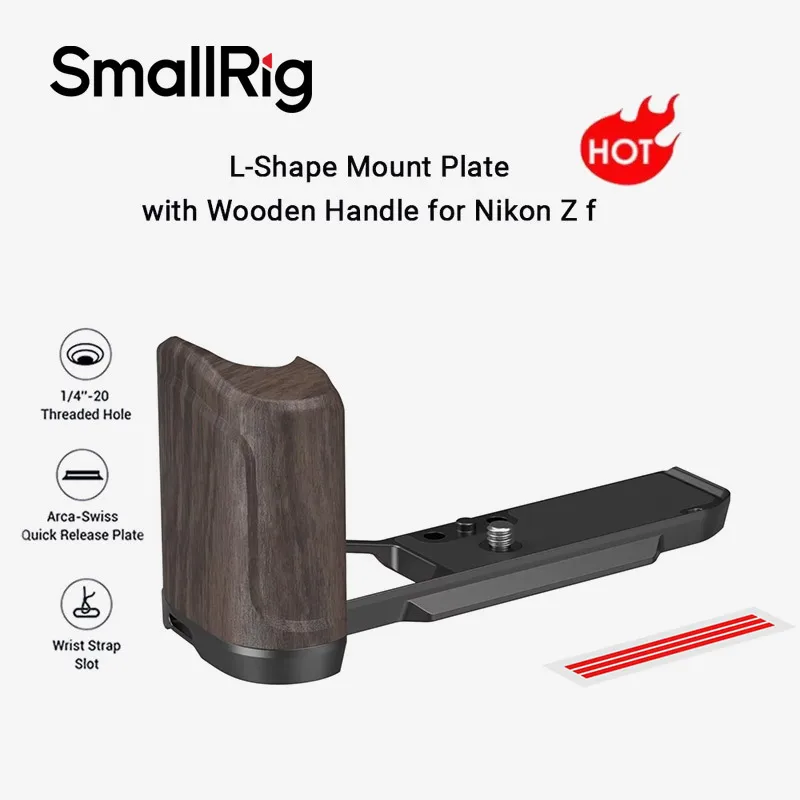 SmallRig Z f L-Shape Mount Plate with Wooden Handle for Nikon Z f with Arca-Swiss Quick Release Plate for Arca-Type Tripods 4801
SmallRig Z f L-Shape Mount Plate with Wooden Handle for Nikon Z f with Arca-Swiss Quick Release Plate for Arca-Type Tripods 4801