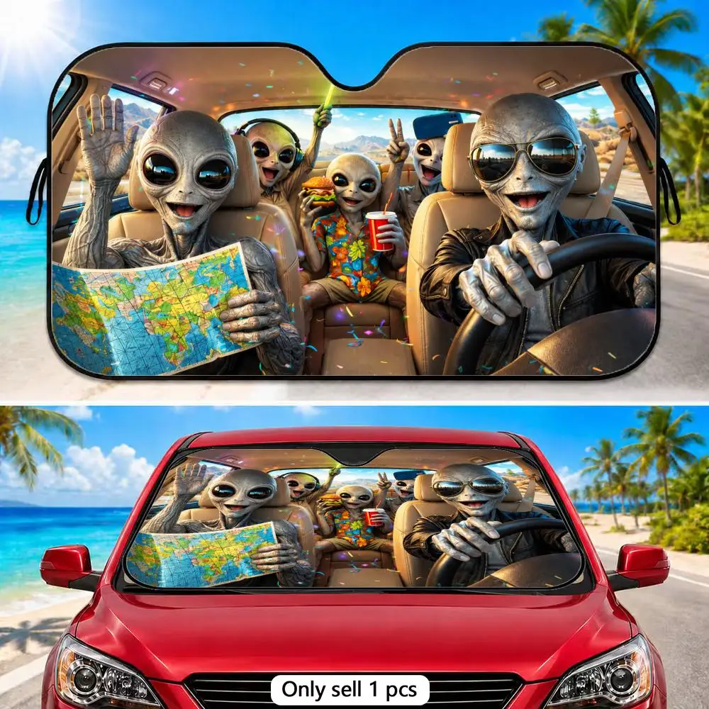 Tourist Alien Sun Visor Aluminum Foil Windshield Sunshade with Reflective UV Block Heat Insulation Foldable Universal Fit
Tourist Alien Sun Visor Aluminum Foil Windshield Sunshade with Reflective UV Block Heat Insulation Foldable Universal Fit