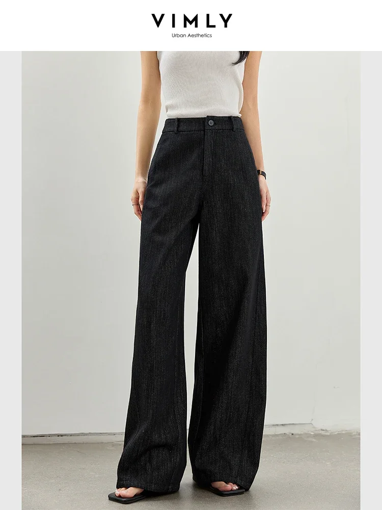 VIMLY Women Simple High Waist Wide Leg Jeans Spring Loose Straight Baggy Casual Pants Office Lady Denim Pants Vintage Trousers
VIMLY Women Simple High Waist Wide Leg Jeans Spring Loose Straight Baggy Casual Pants Office Lady Denim Pants Vintage Trousers