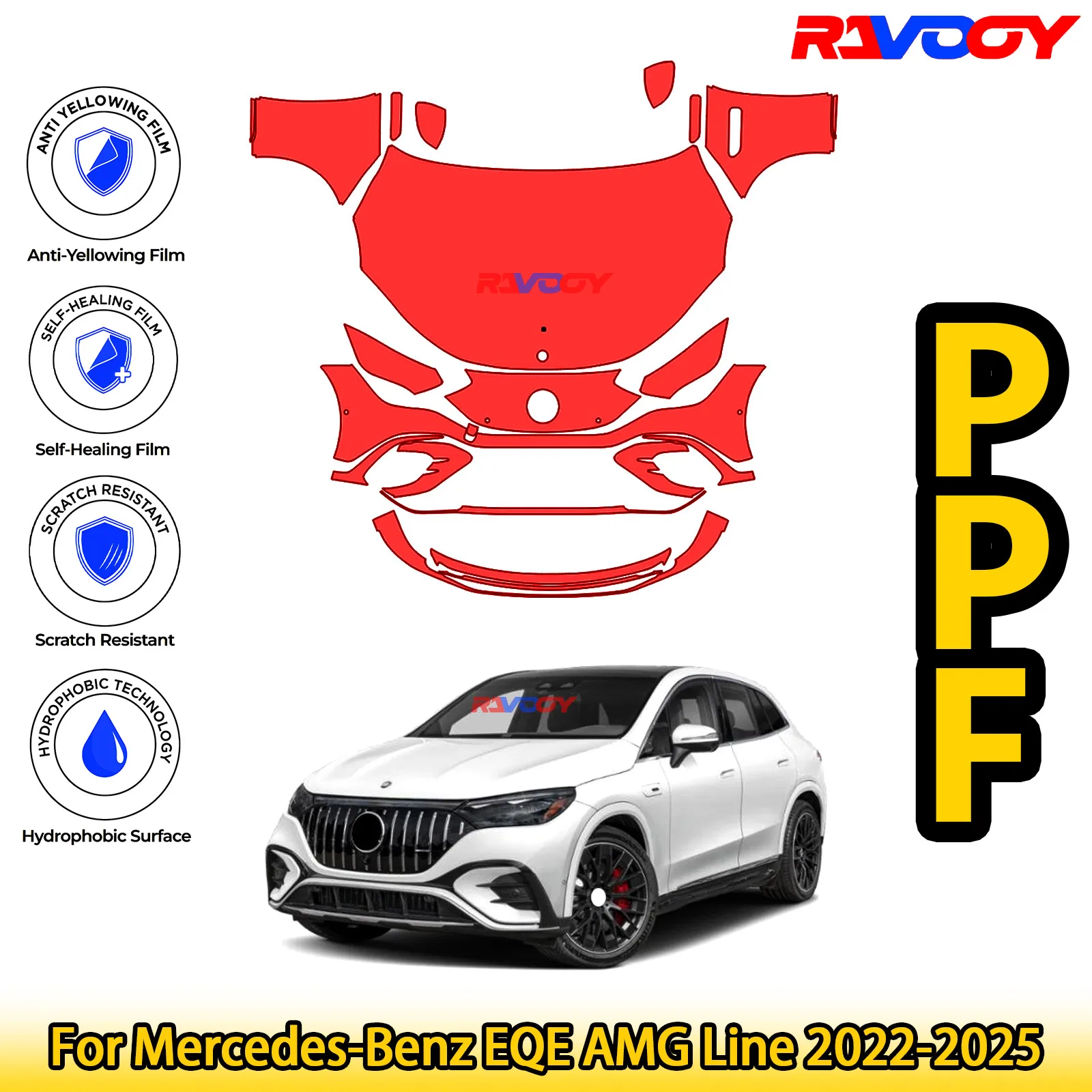 For Mercedes-Benz EQE AMG Line 2022-2025 Glossy Matte Black Precut front PPF Kit Paint Protection Film
For Mercedes-Benz EQE AMG Line 2022-2025 Glossy Matte Black Precut front PPF Kit Paint Protection Film