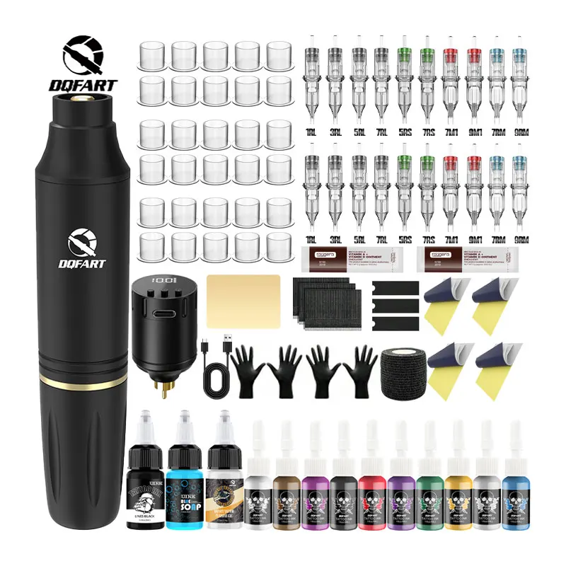 Профессиональный беспроводной набор для татуировки с портативной беспроводной ручкой | Полный стартовый набор татуировок для начинающих, аксессуары (компактный)
Профессиональный беспроводной набор для татуировки с портативной беспроводной ручкой | Полный стартовый набор татуировок для начинающих, аксессуары (компактный)