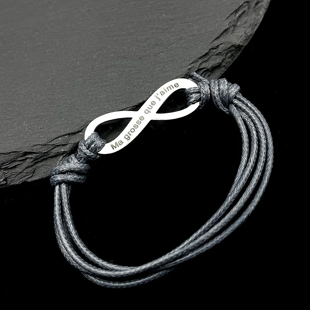 Custom Engraving Name Bracelet Men Women Infinity Stainless Steel Pendant Bracelet Adjustable Leather Rope Bracelets Present
Custom Engraving Name Bracelet Men Women Infinity Stainless Steel Pendant Bracelet Adjustable Leather Rope Bracelets Present
