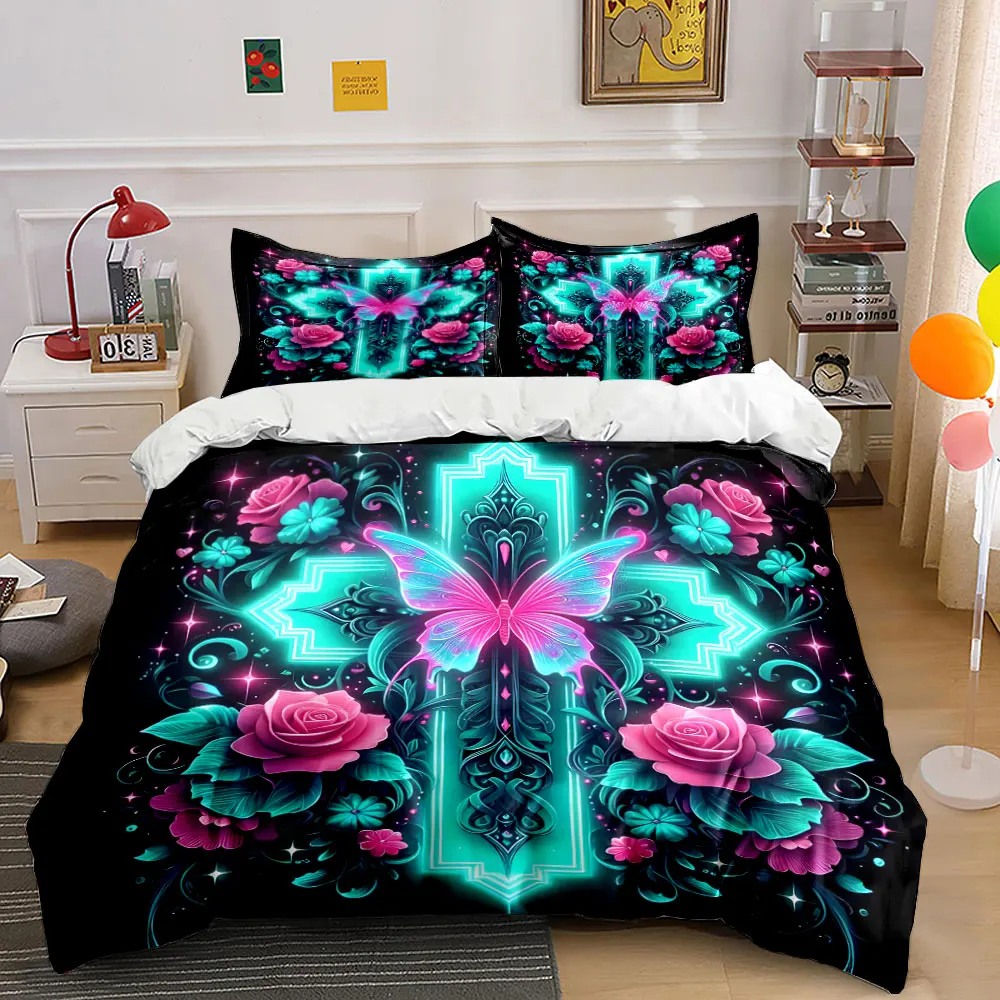 Radiant Roses and Dreamy Butterfly Bedding Set for Kids Luxury Gift 3pcs Digital Print Comforter Set Soft Comfortable Breathable
Radiant Roses and Dreamy Butterfly Bedding Set for Kids Luxury Gift 3pcs Digital Print Comforter Set Soft Comfortable Breathable