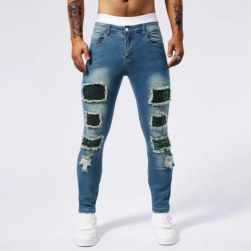 2025 New Fashion Patchwork Ripped Men's Slim Stretch Personality Vintage Denim Pants Korean Hip Hop Male Brand Clothing
2025 New Fashion Patchwork Ripped Men's Slim Stretch Personality Vintage Denim Pants Korean Hip Hop Male Brand Clothing
