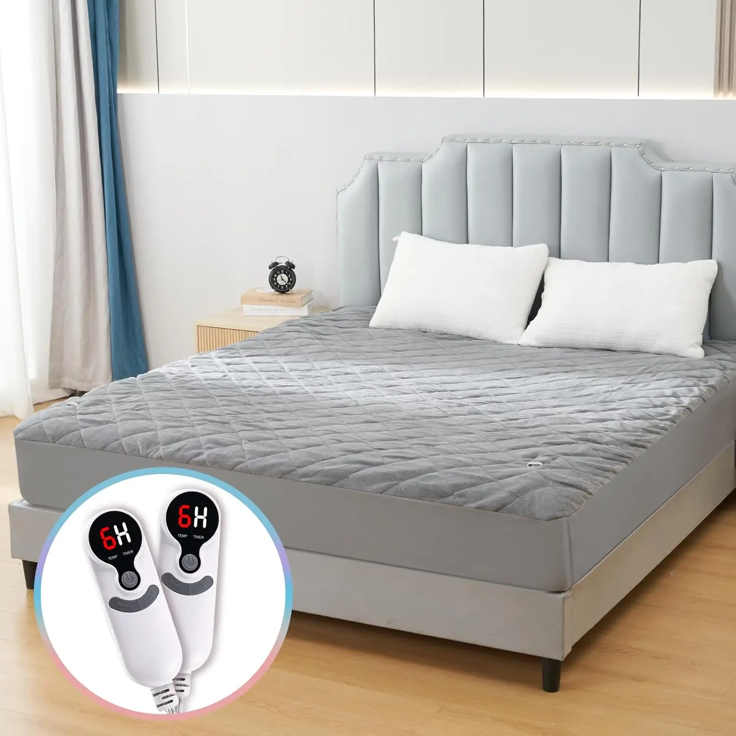 Электрический коврик King Size 78 "X80" с регулируемым таймером на 1–10 часов, автоматическим выключением, 6 настроек нагрева, подходит для глубокого кармана до 15 часов,
Электрический коврик King Size 78 "X80" с регулируемым таймером на 1–10 часов, автоматическим выключением, 6 настроек нагрева, подходит для глубокого кармана до 15 часов,